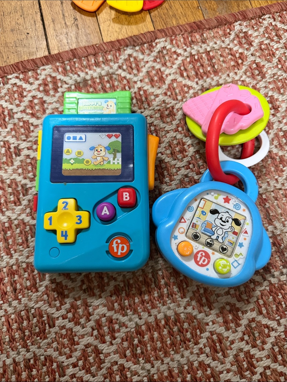 Fisher-Price Bright Blue Learning Phone and Musical Keyring Set